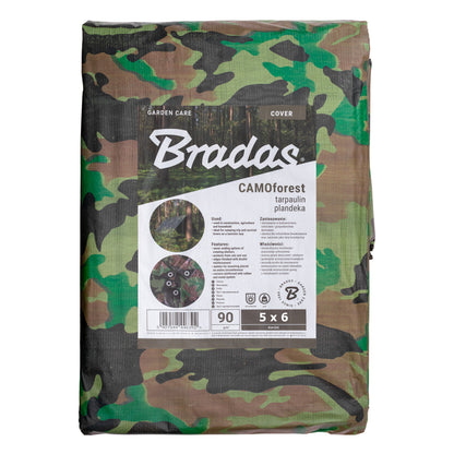 Camouflage M-Grade Tarpaulin 5m x 6m BRADAS