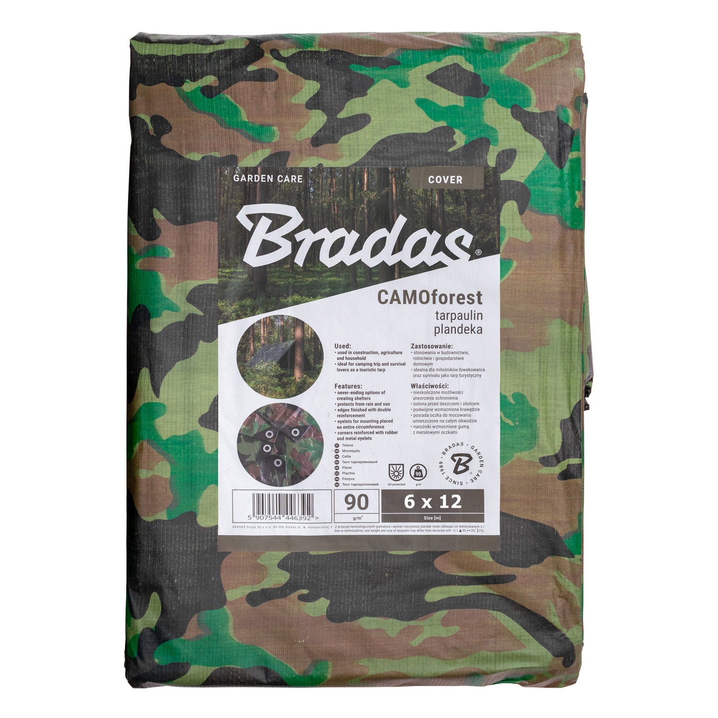 Camouflage M-Grade Tarpaulin 6m x 12m BRADAS