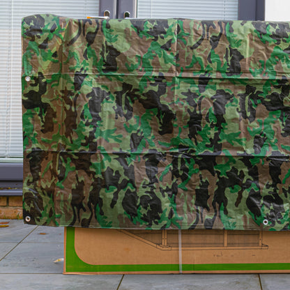 Camouflage M-Grade Tarpaulin 10m x 15m BRADAS