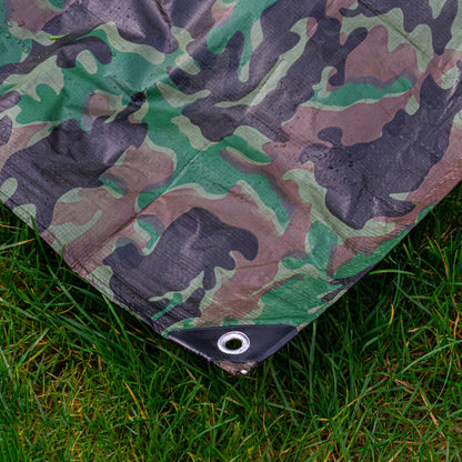 Camouflage M-Grade Tarpaulin 6m x 8m BRADAS