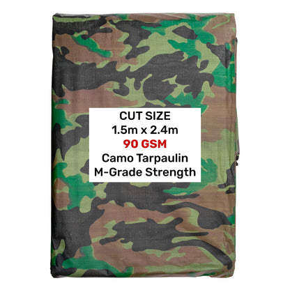 Camouflage M-Grade Tarpaulin 1.5m x 2.4m