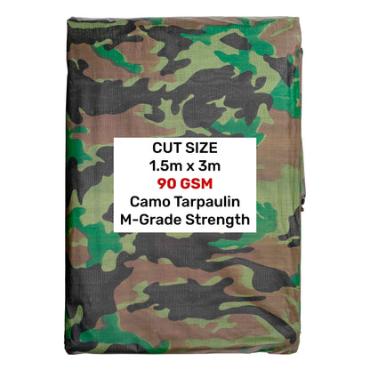 Camouflage M-Grade Tarpaulin 1.5m x 3m