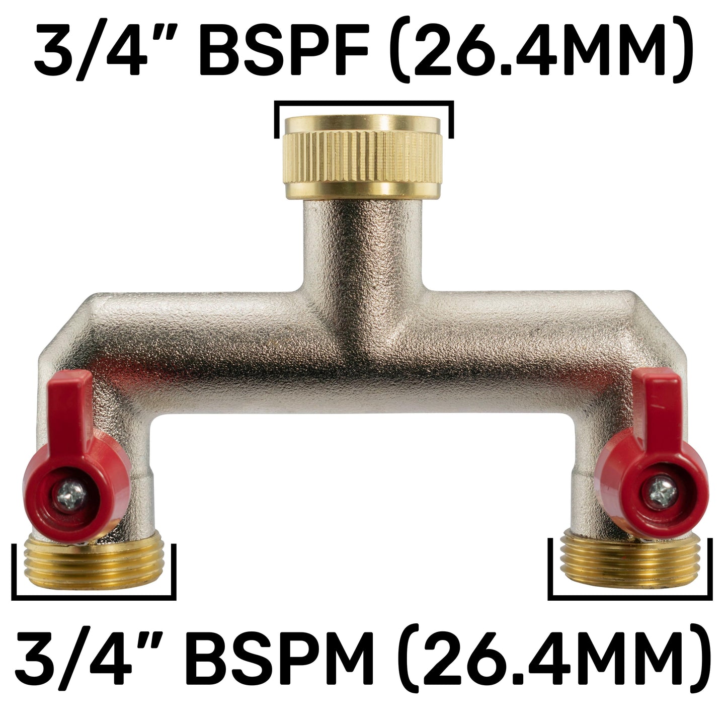 Wall Flange Kit 20mm MDPE - Double Tap with Triple Outlet Thread