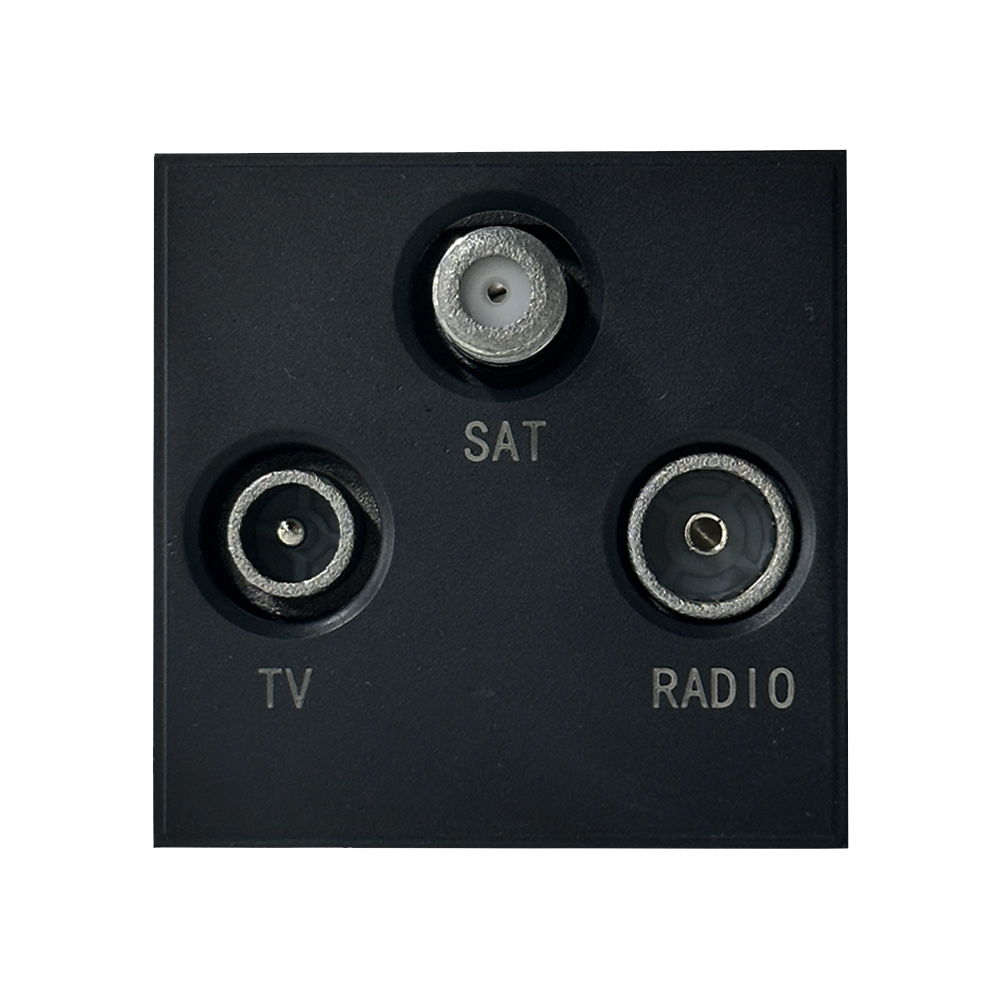 Caradok Satellite + Radio + TV Outlet 50x50, Black