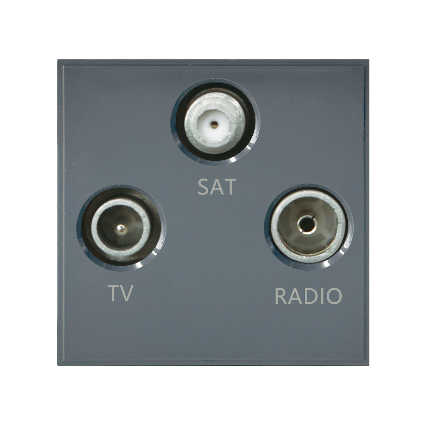Caradok Satellite + Radio + TV Outlet 50x50, Grey