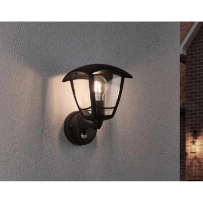 Outdoor 230V Classic Curved Motion Detector Exterior Wall Light