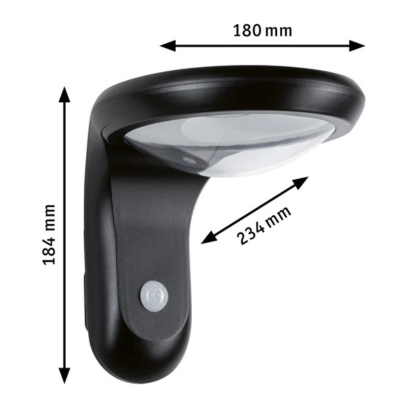 Outdoor Solar Wall Light PIR IP44 3000K