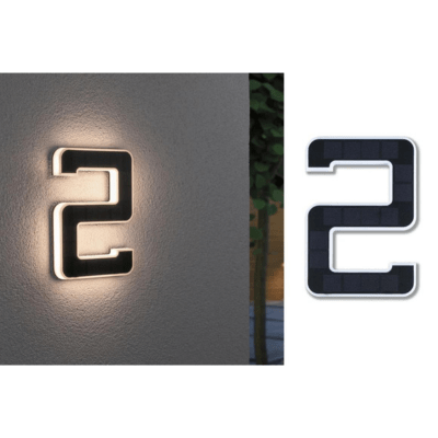 Outdoor Solar House Number 3000K IP44 Replaceable Battery