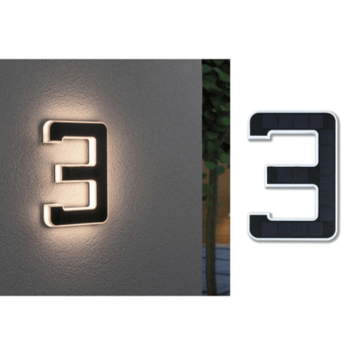 Outdoor Solar House Number 3000K IP44 Replaceable Battery