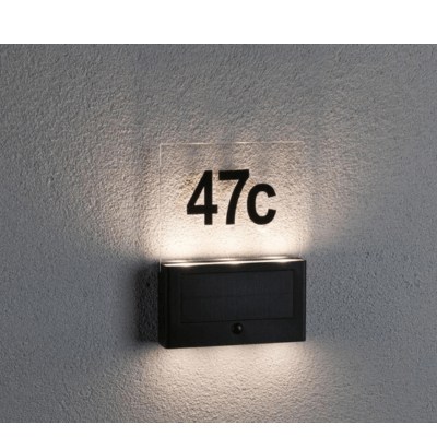 Outdoor Solar House Number Neda IP44 3000K PIR