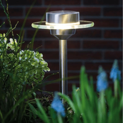 Outdoor Solar Spit UFO LED IP44 1x0.2W Steel/Plain