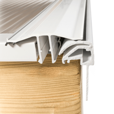 Capex Snap Down Gable End Finishing Profile and Glazing Bar (10-25mm) 6m - White