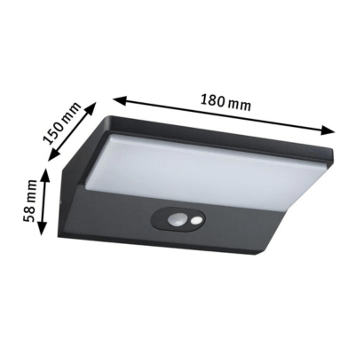 Outdoor Solar Wall Lamp 3.4W IP44 3000K Alu Motion Detector