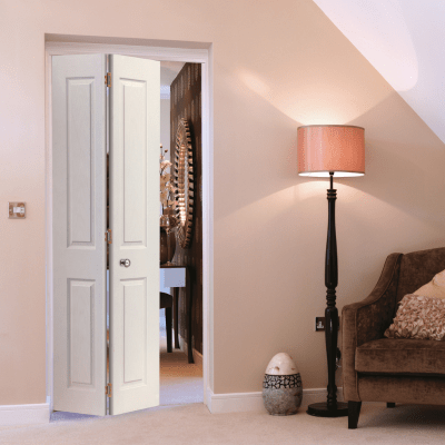Canterbury Textured White Primed Bi-Fold Internal Door - All Sizes