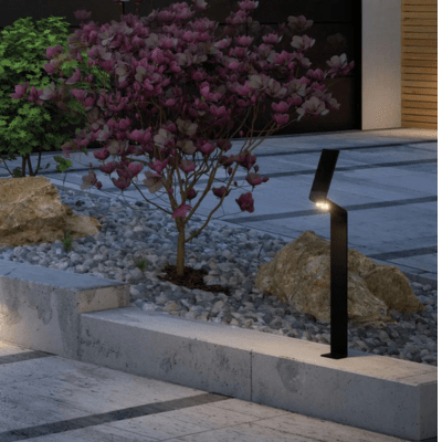 Outdoor Solar Bollard Light Ilias IP44 3000K 100lm Motion Sensor