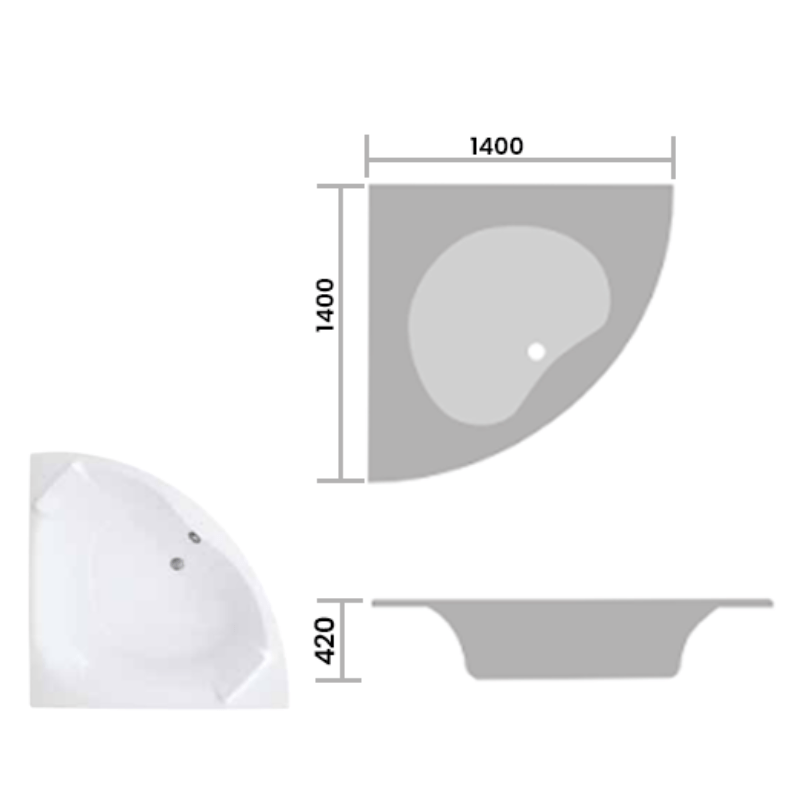 Luxe Corner Bath Panel