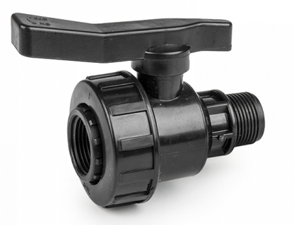 IBC 2” S60X6 Cap with Large Plastic Valve and Quick Connect Brass Fitting