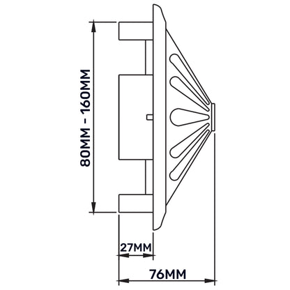 Adjustable Louvre Vent Round 80mm-160mm White