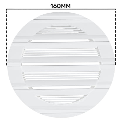 Louvre Vent Round Bella 125mm White