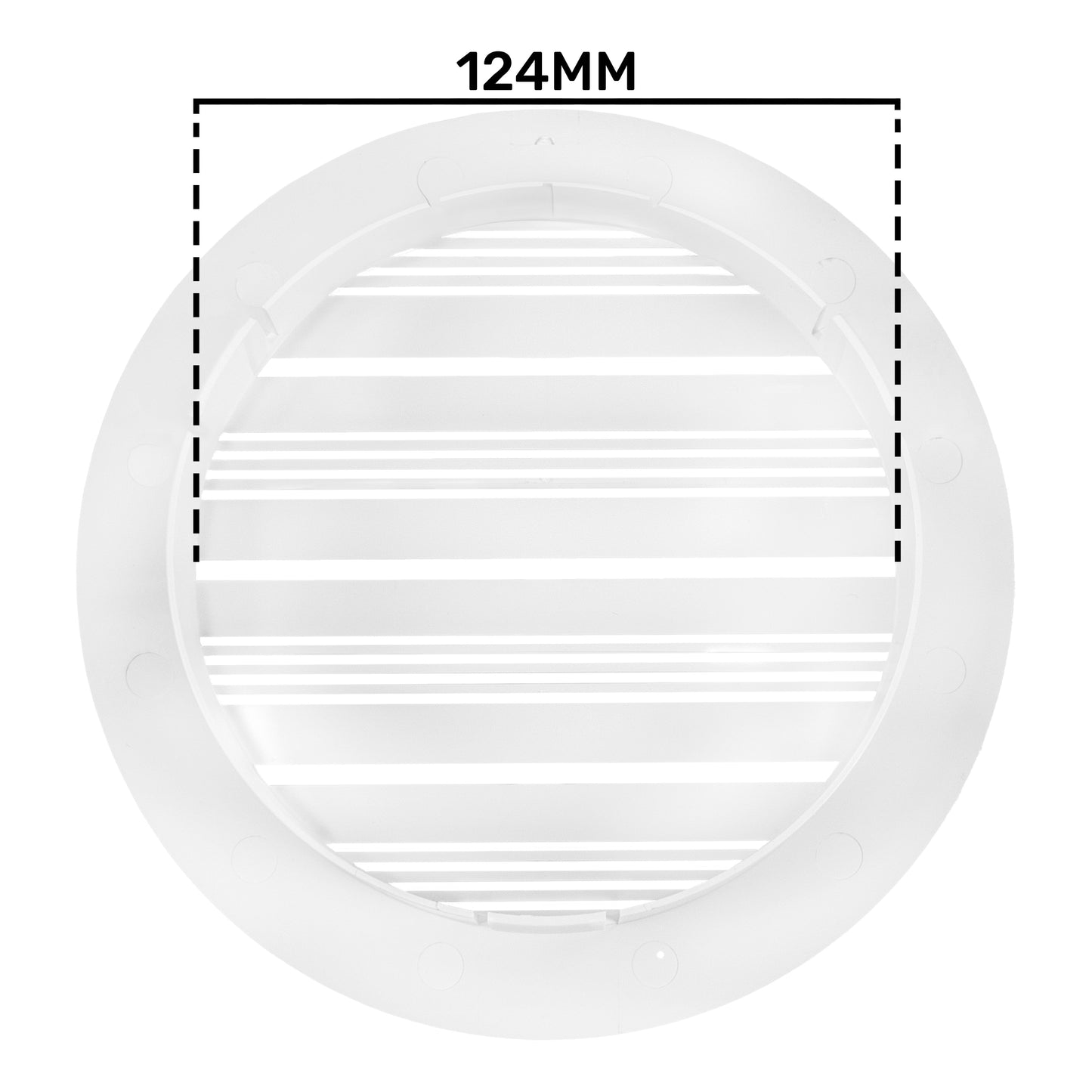 Louvre Vent Round Bella 125mm White