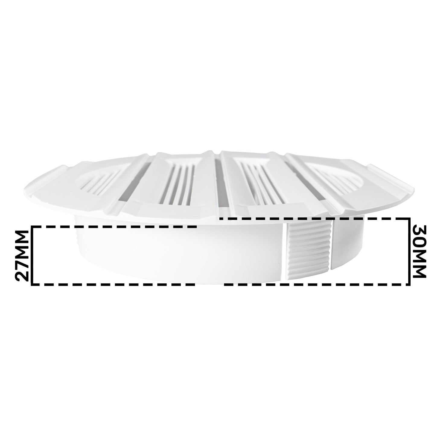 Louvre Vent Round Bella 125mm White