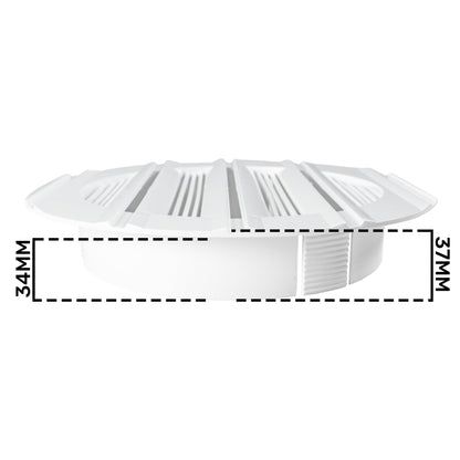 Louvre Vent Round Bella 150mm White