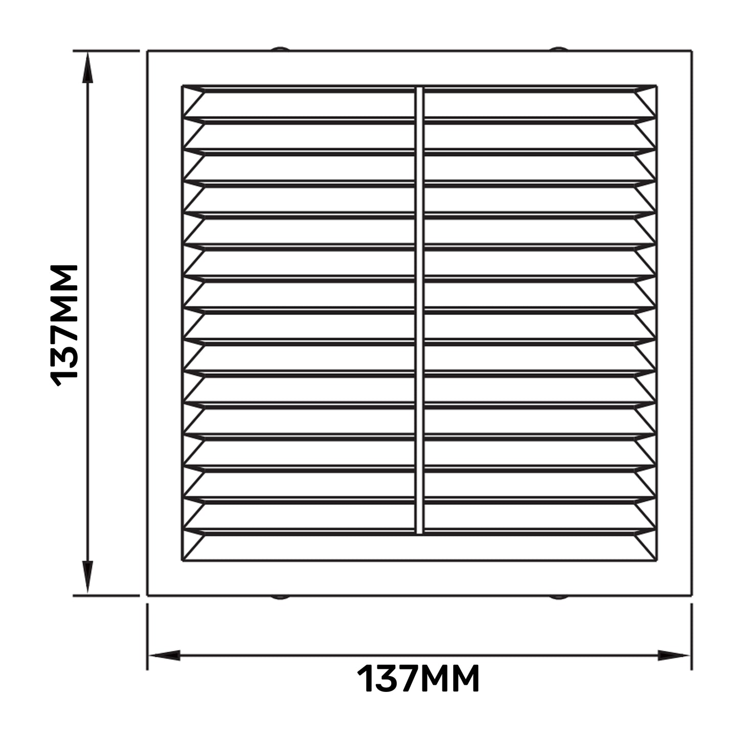 Louvre Vent  D/140W 140mm X 140mm with Fly Screen