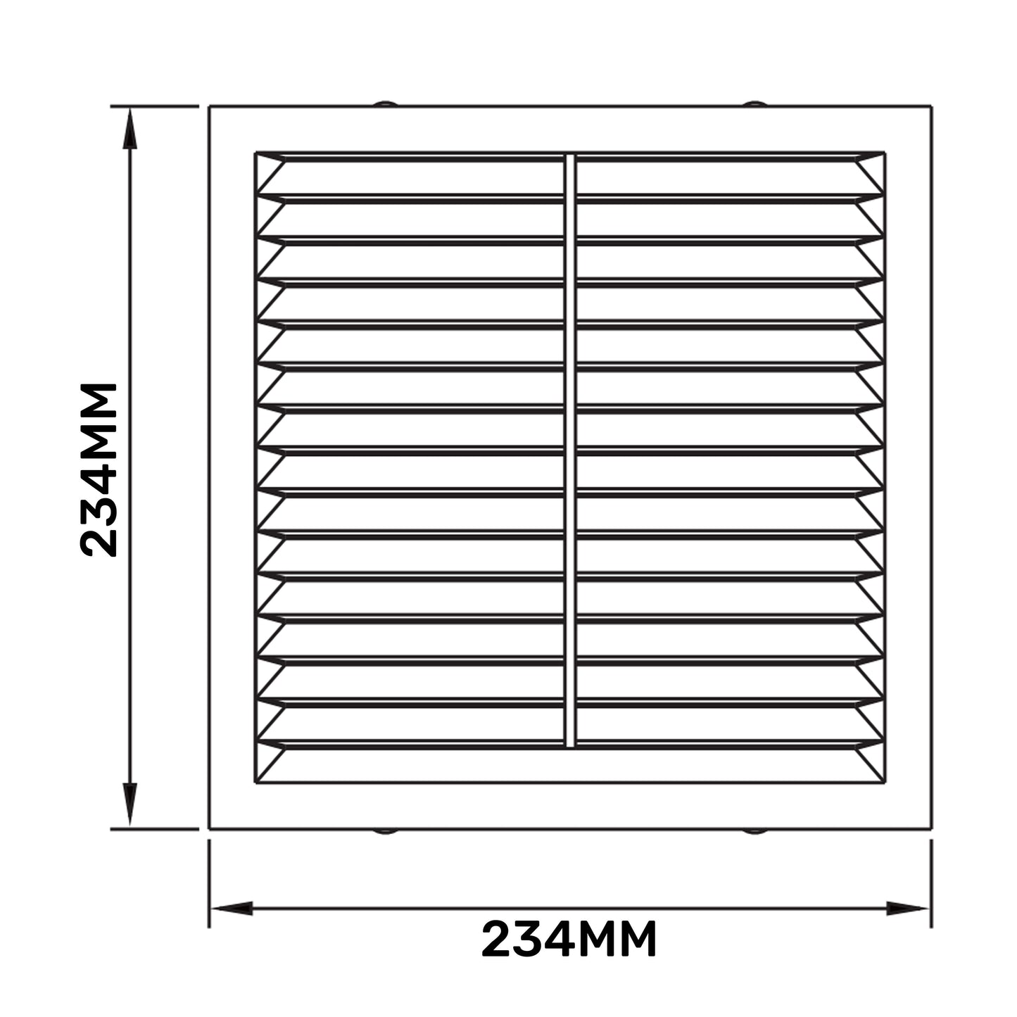 Louvre Vent  D/235W 235mm X 235mm with Fly Screen