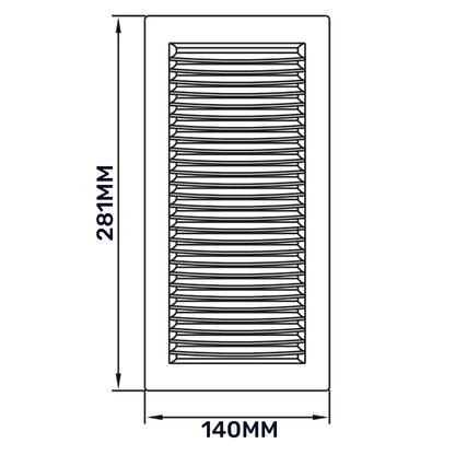 Louvre Vent White DL/90X240RW LUX With Fly Mesh