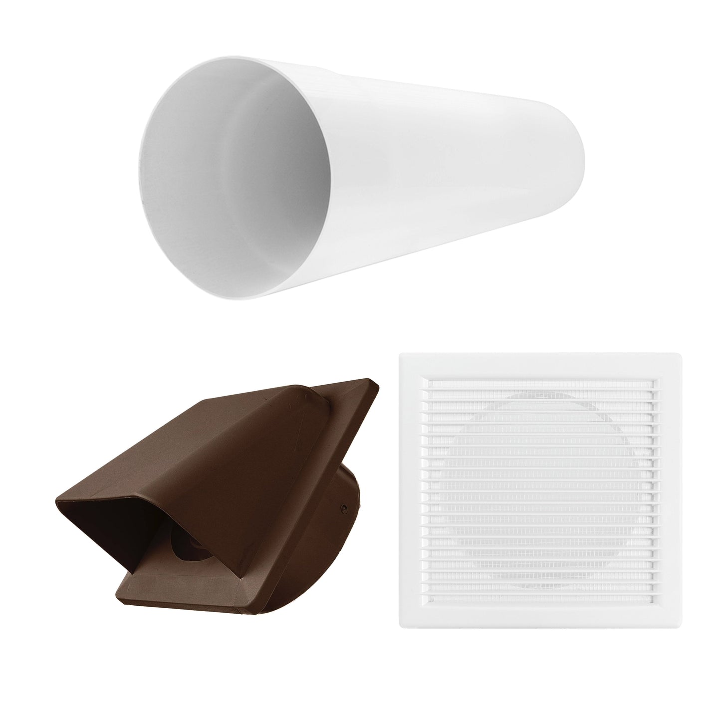 Through Wall Ventilation Kit DL0163 Louvre Vent with Brown External Vent