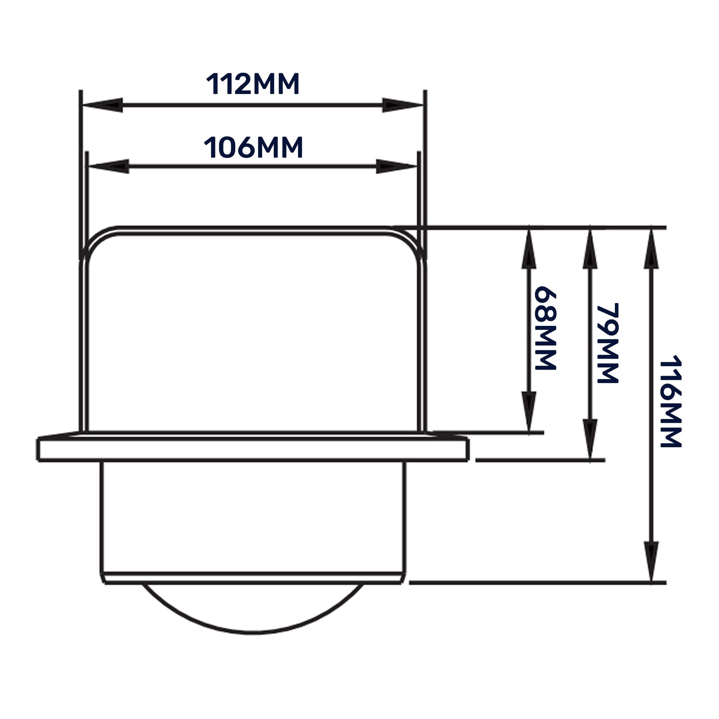 External White Louvre Vent  KRD/100 fi100mm