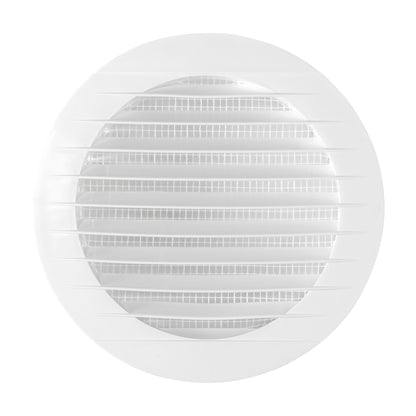 Through Wall Ventilation Kit Round Louvre Vent VC-KRO0184 with White External Vent