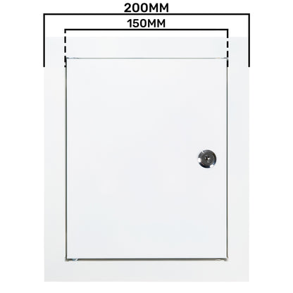 Access Panel Door Metal With Lock, White 150mm x 200mm