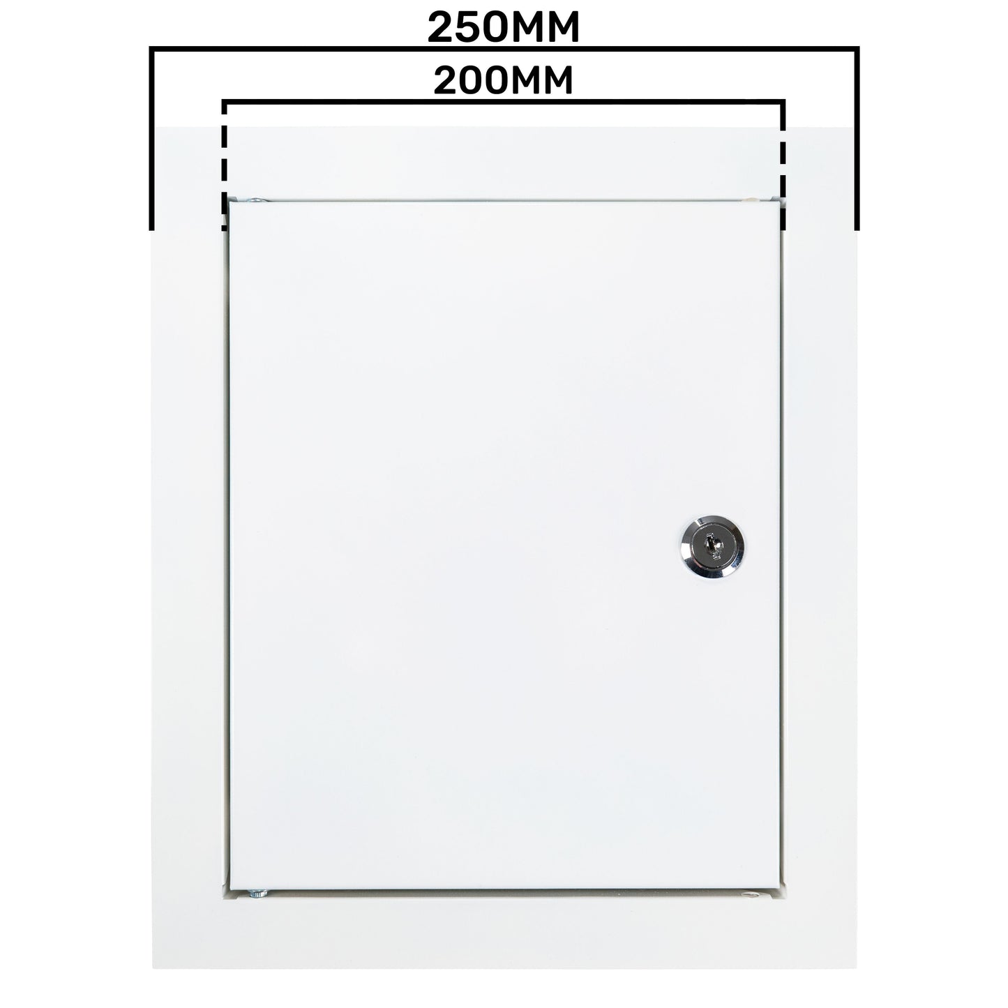 Access Panel Door Metal With Lock, White 200mm x 250mm