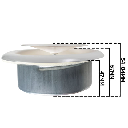 White Metal Extract Ceiling Valve 125mm - Anemostat SV