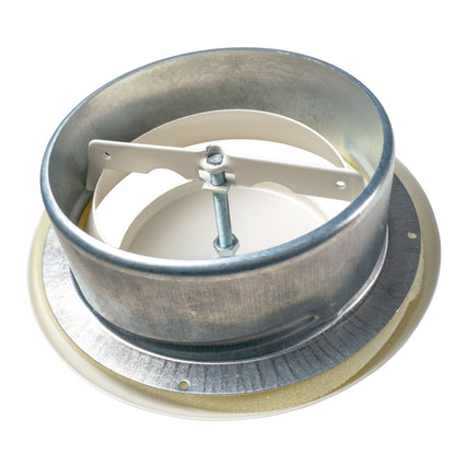 White Metal Extract Ceiling Valve 125mm - Anemostat SV
