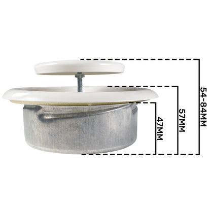 White Metal Extract Ceiling Valve 125mm - Anemostat EV