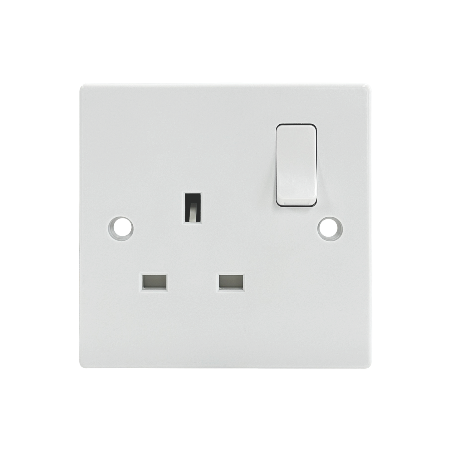 Caradok 1G 13A SP Switched Socket Squared Edge