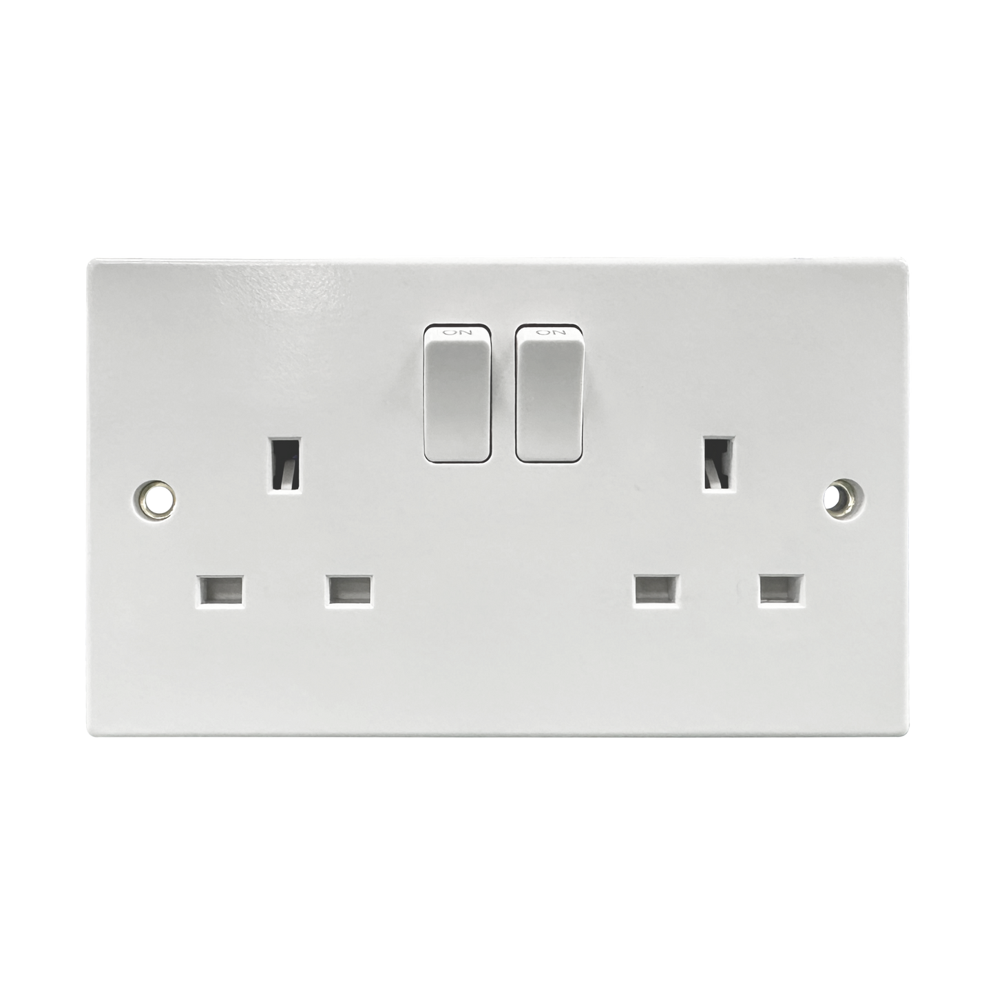 Caradok 2G 13A DP Switched Socket Squared Edge