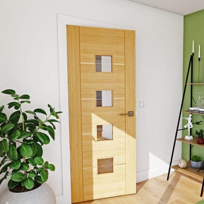Valencia Prefinished Oak Glazed Internal Door