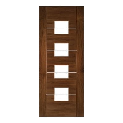 Valencia Walnut Prefinished Glazed Internal Door - All Sizes
