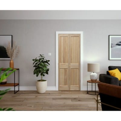 Victorian 4 Panel Clear Pine Bi-Fold Unfinished Internal Door - All Sizes