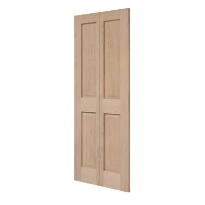 Victorian 4 Panel Oak Bi-Fold Unfinished Internal Door 1981 x 762mm