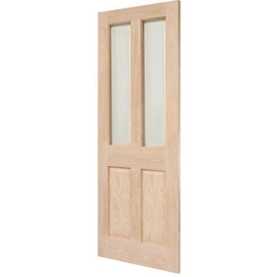 Victorian 4 Panel Oak Glazed Unfinished Internal Door - All Sizes