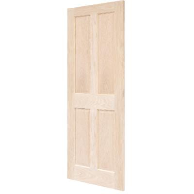 Victorian 4 Panel Unfinished Internal Oak Fire Door FD30 - All Sizes