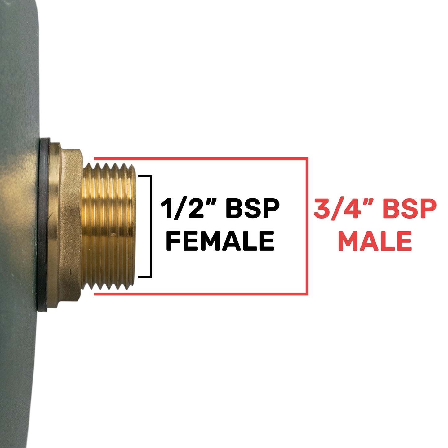Water Butt Brass 3/4" BSP Male - 1/2" BSP Female