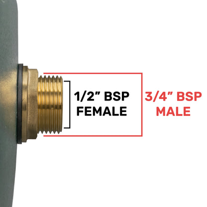 Water Butt Brass Kit 3/4" with Lever Tap Hose Barb and Side Lock