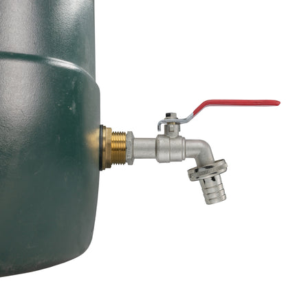 Water Butt Brass Kit 3/4" with Barbed Lever Tap and Drill Bit