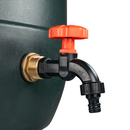 Water Butt Brass Kit 3/4" with Black Dial Tap and Drill Bit