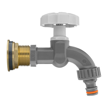 Water Butt Brass Kit 3/4" with Grey Dial Tap and Drill Bit